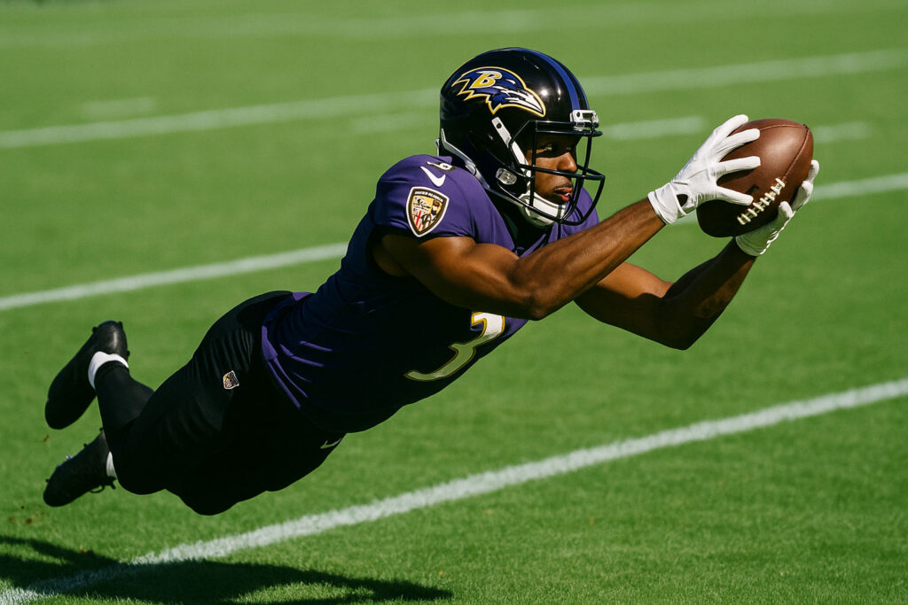Baltimore Ravens diving catch