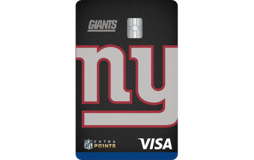 credit card VISA with NFL New York Giants team logo