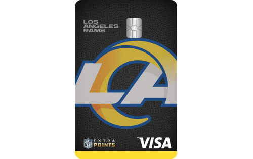 los angeles rams visa credit card with team logo