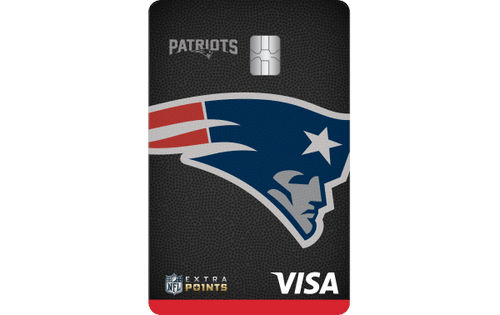 New England Patriots VISA credit card with team logo