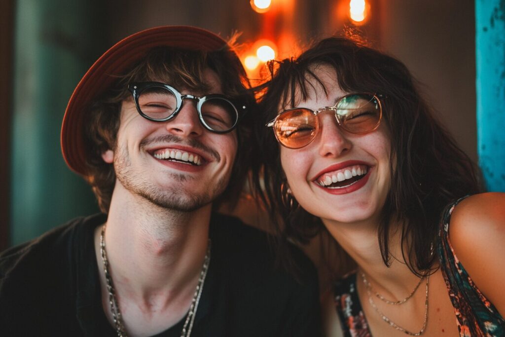 happy couple smiling